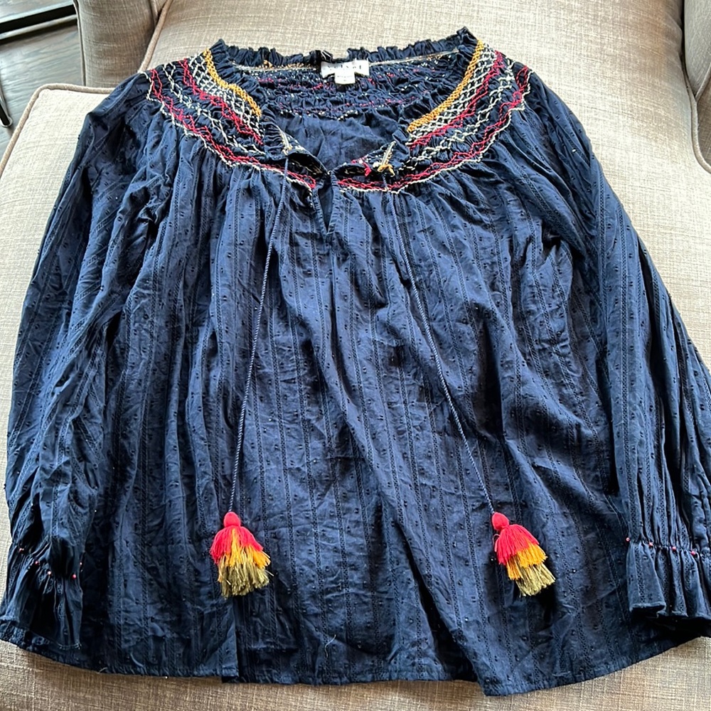 Velvet Peasant Style Top